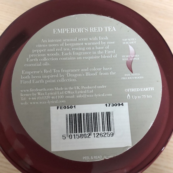 FIRED EARTH Emperor’s Red Tea Candle - Picture 4 of 4